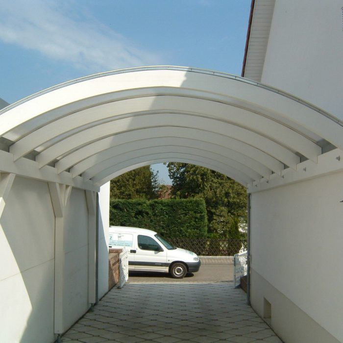 MANZ Pergola mit Rundbogendach in weiß
